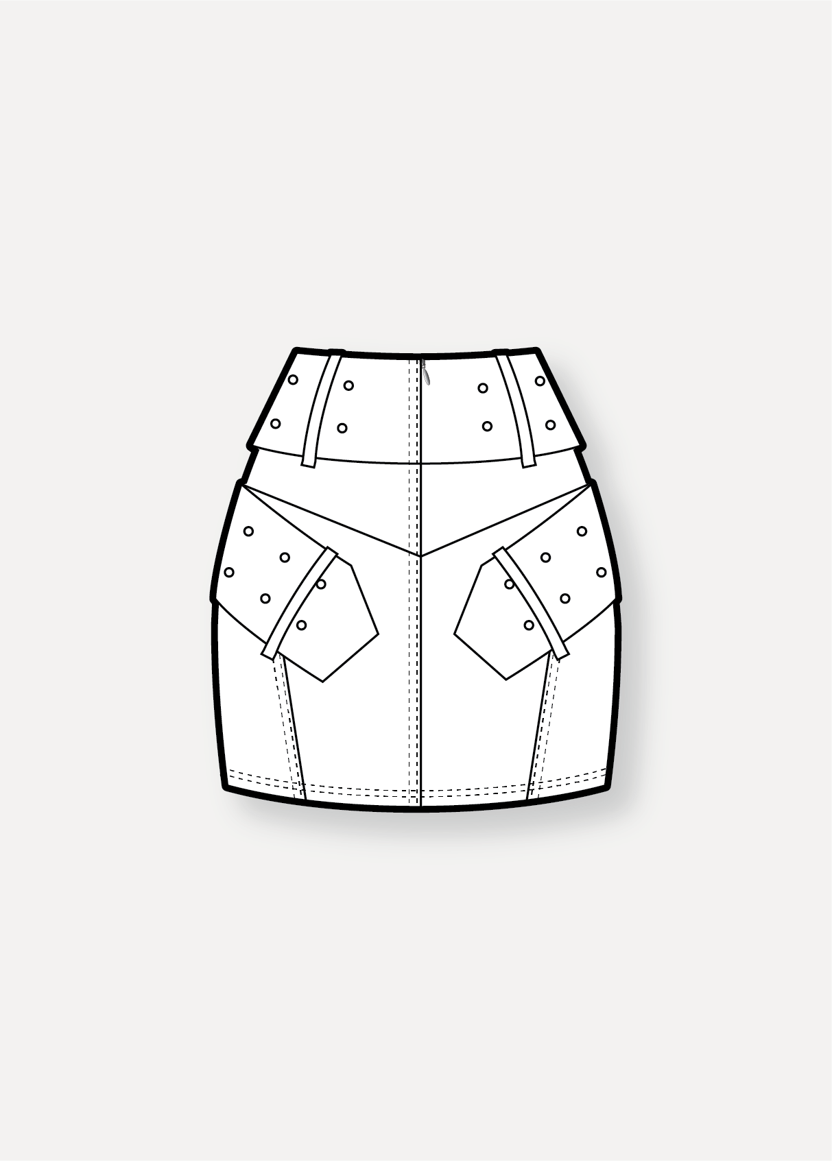 10046 Pleated Mini Skirt with Belt