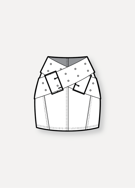 10046 Pleated Mini Skirt with Belt